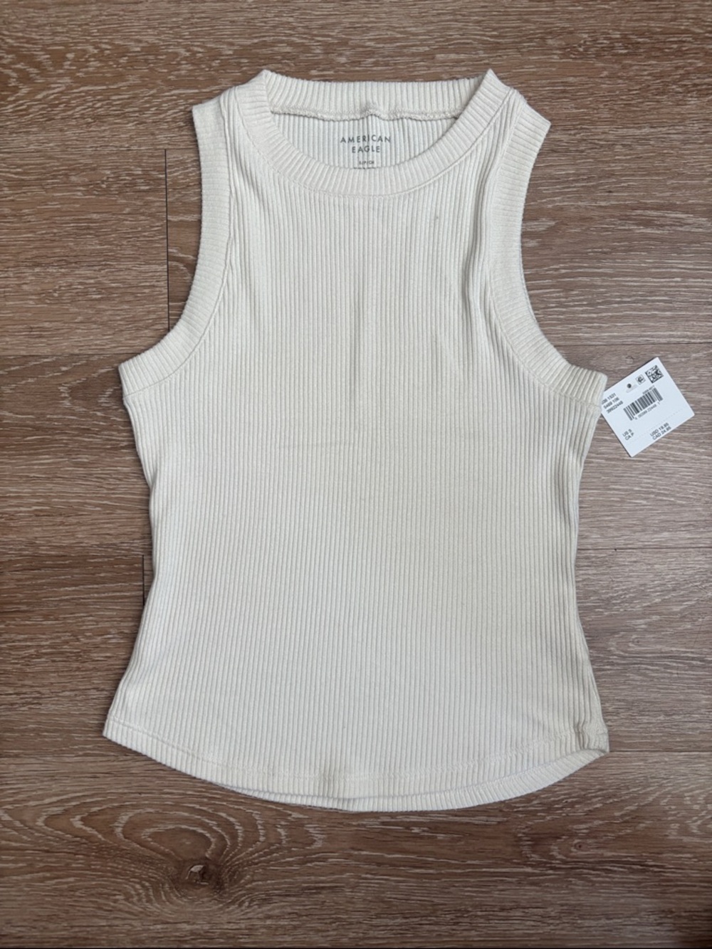 new! American Eagle cream/off white plush high neck tank top, small